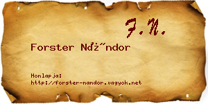 Forster Nándor névjegykártya