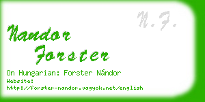 nandor forster business card